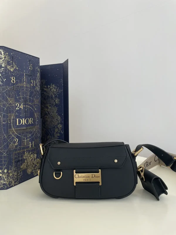 Dior Black Leather Crossbody Bag with AirPod Pouch image 1