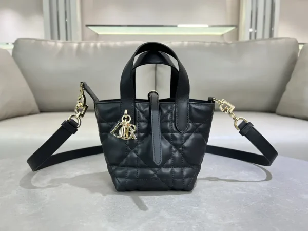 Dior Quilted Leather Mini Vertical Top Handle Bag image 1