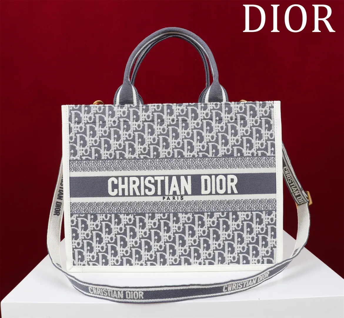 Dior Oblique Print Book Tote Bag with Detachable Shoulder Strap image 1