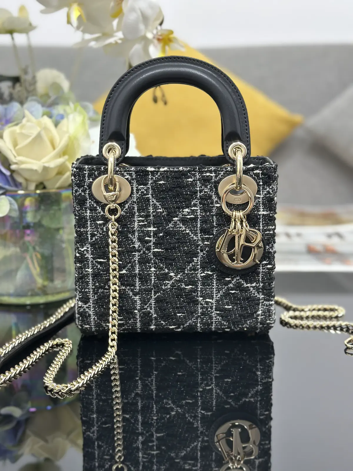 Dior Tweed Mini Top Handle Bag image 1