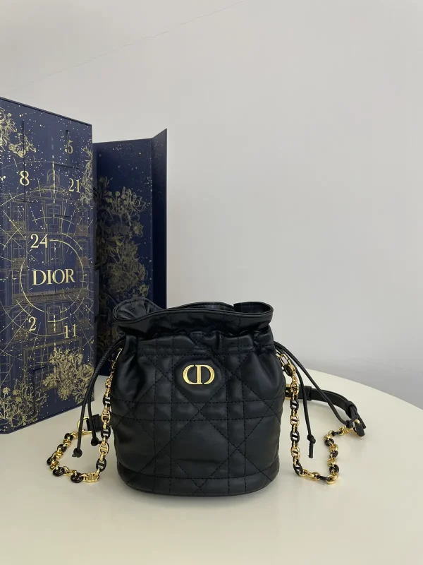 Dior Quilted Drawstring Bucket Bag image 1