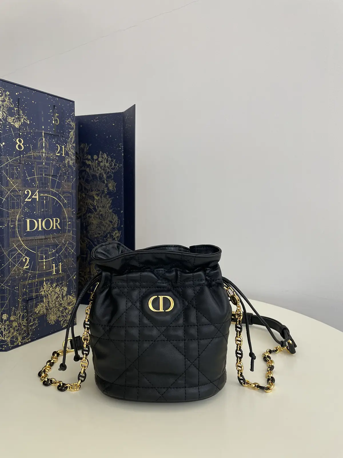 Dior Quilted Drawstring Bucket Bag image 1