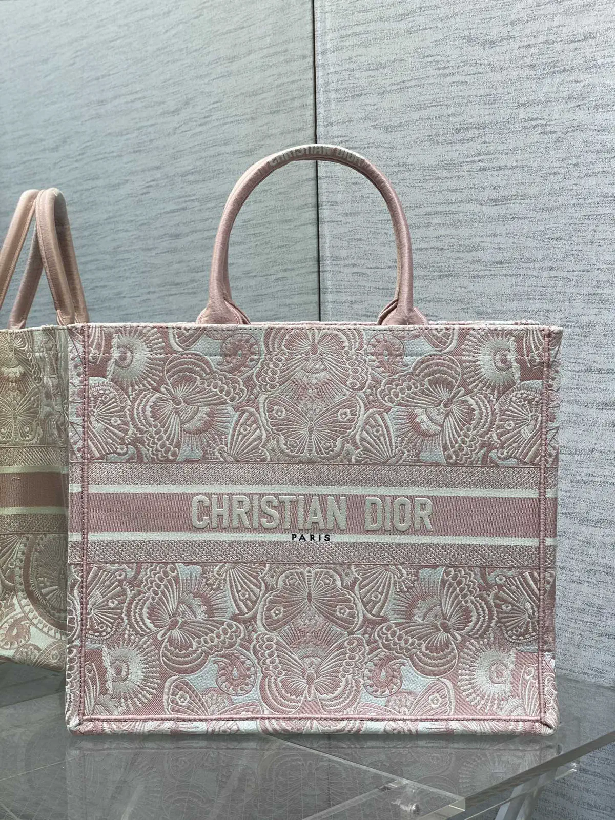 Dior Butterfly Embroidered Tote Bag image 1