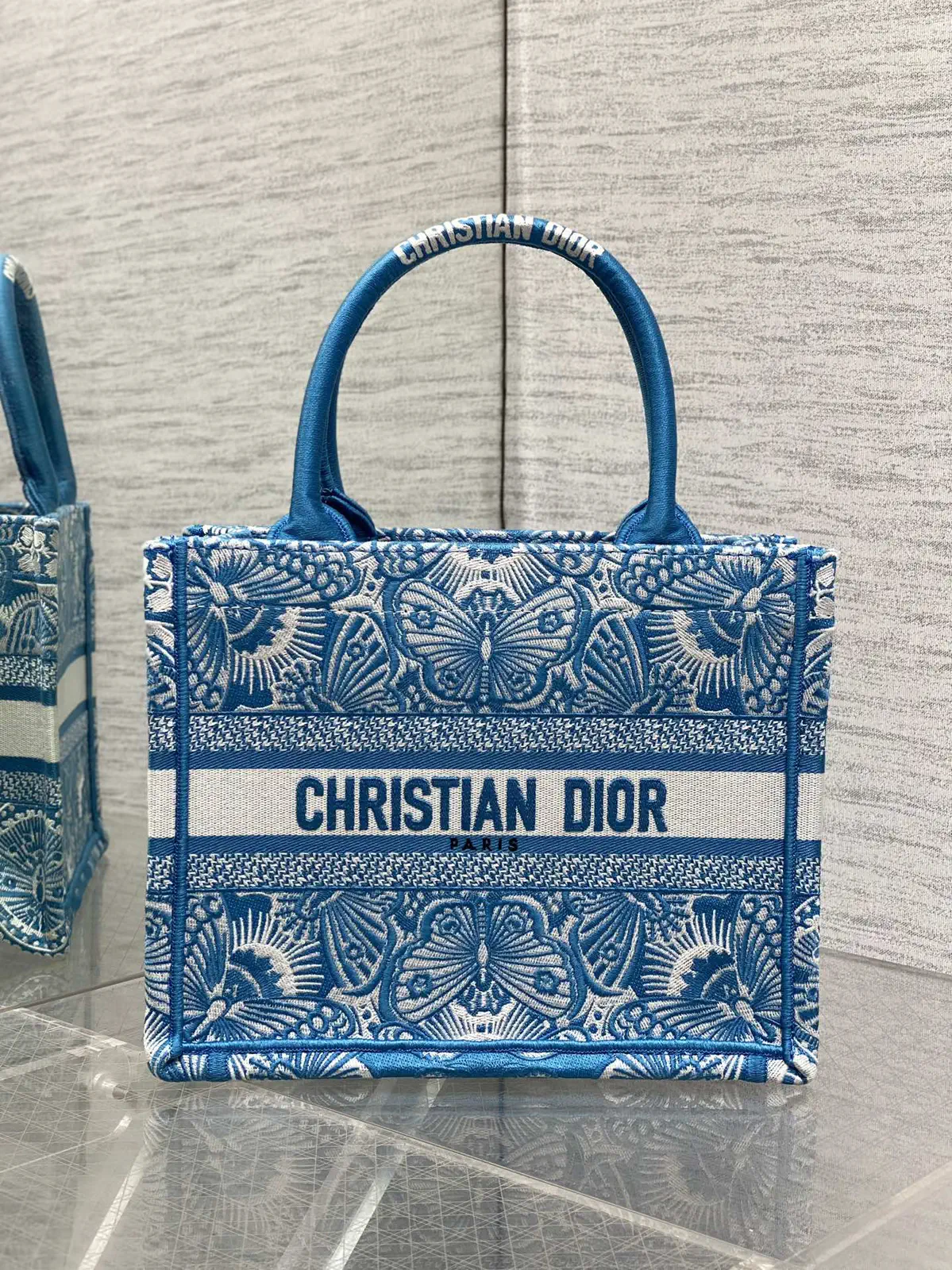 Dior Embroidered Butterfly Tote Bag image 1