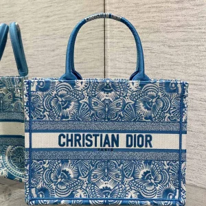 Dior Butterfly Embroidered Tote Bag image 1