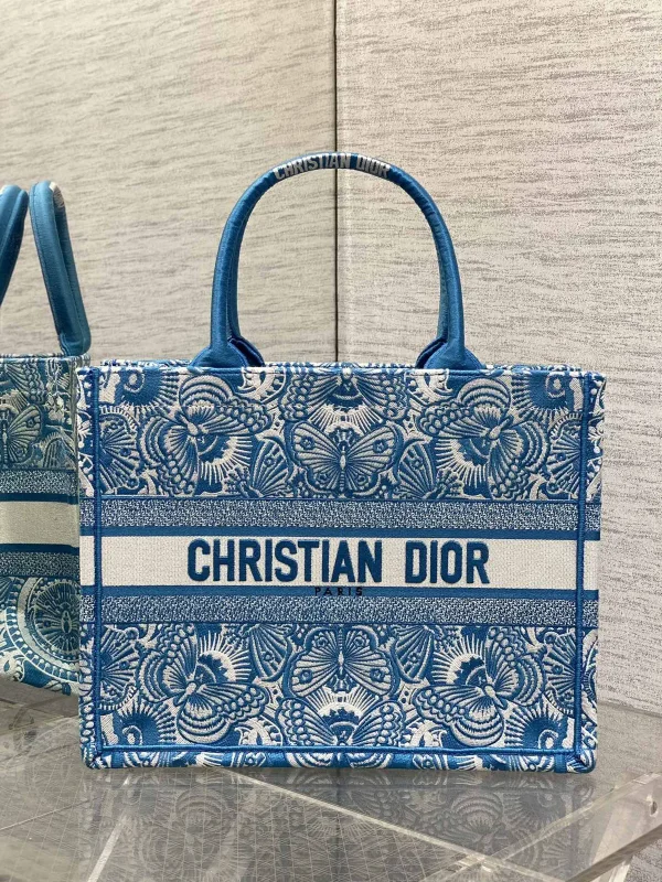 Dior Butterfly Embroidered Tote Bag image 1
