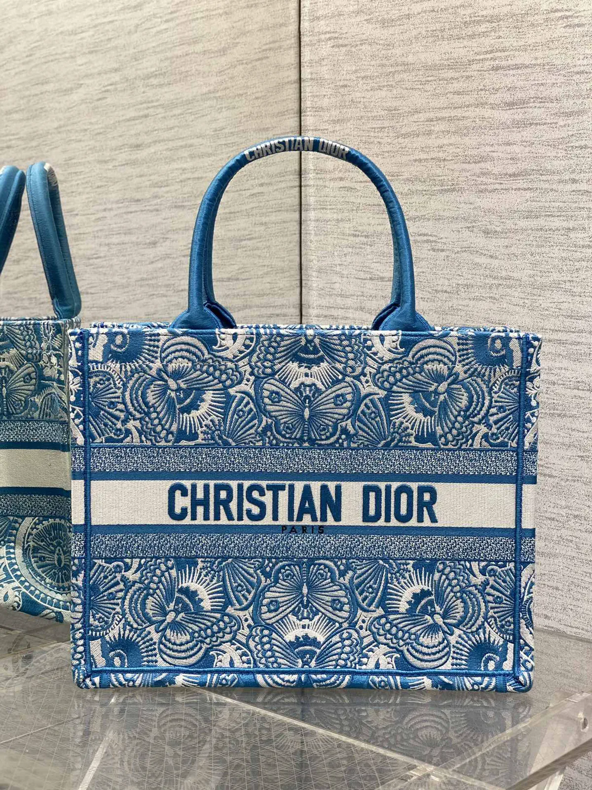 Dior Butterfly Embroidered Tote Bag image 1