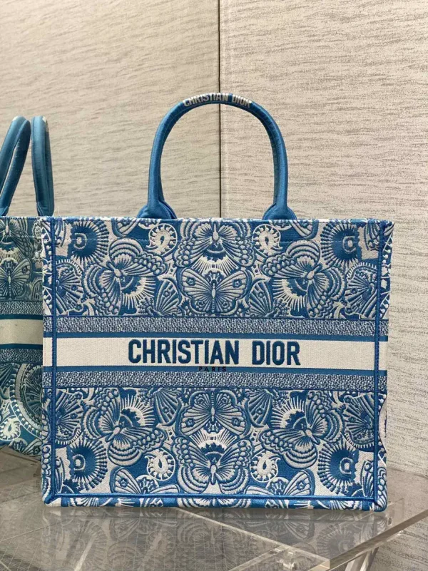 Dior Butterfly Embroidered Tote Bag image 1