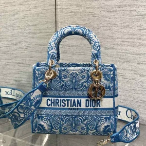Dior Embroidered Butterfly Top Handle Bag image 1