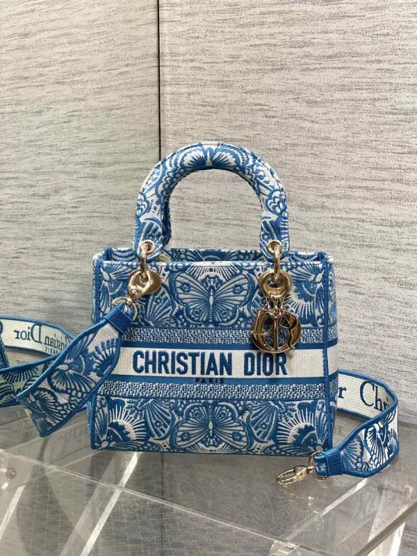Dior Embroidered Butterfly Top Handle Bag image 1