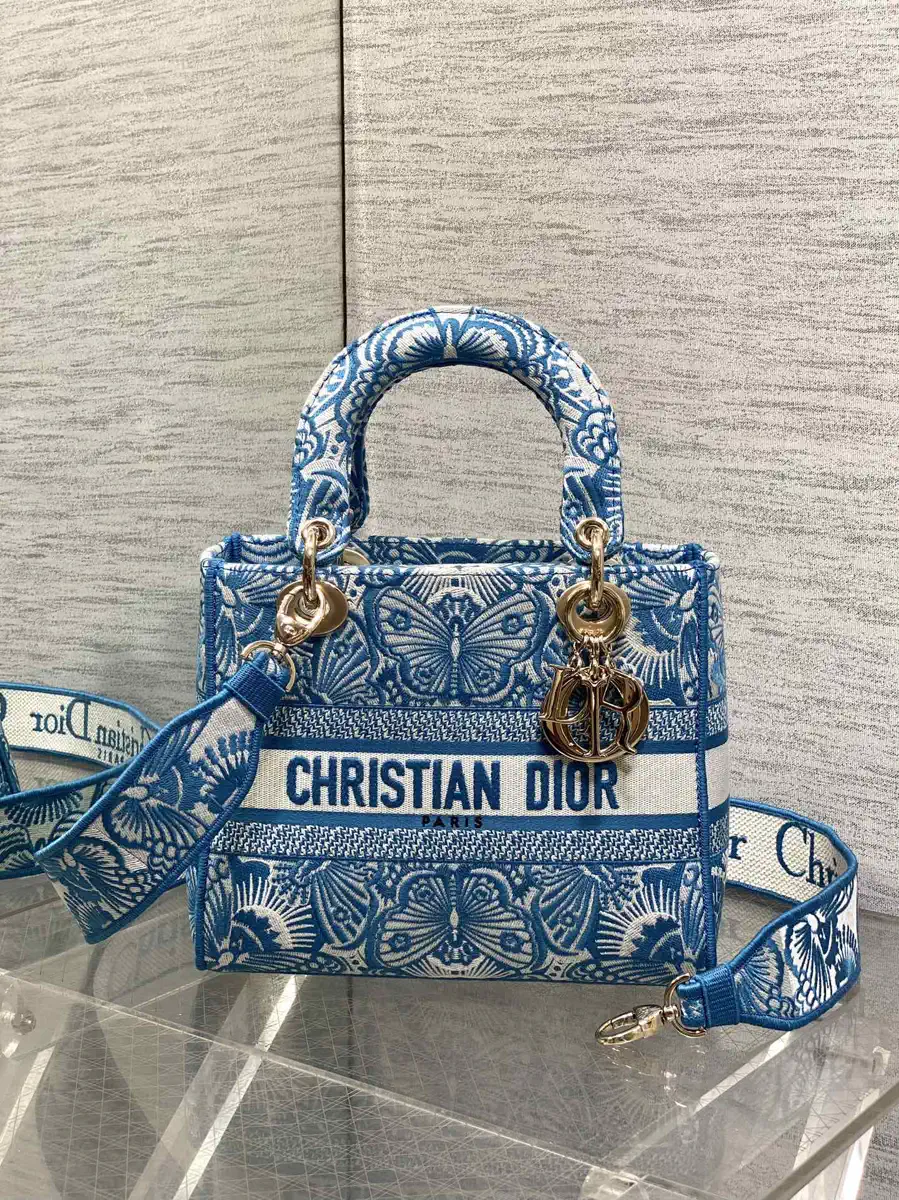 Dior Embroidered Butterfly Top Handle Bag image 1