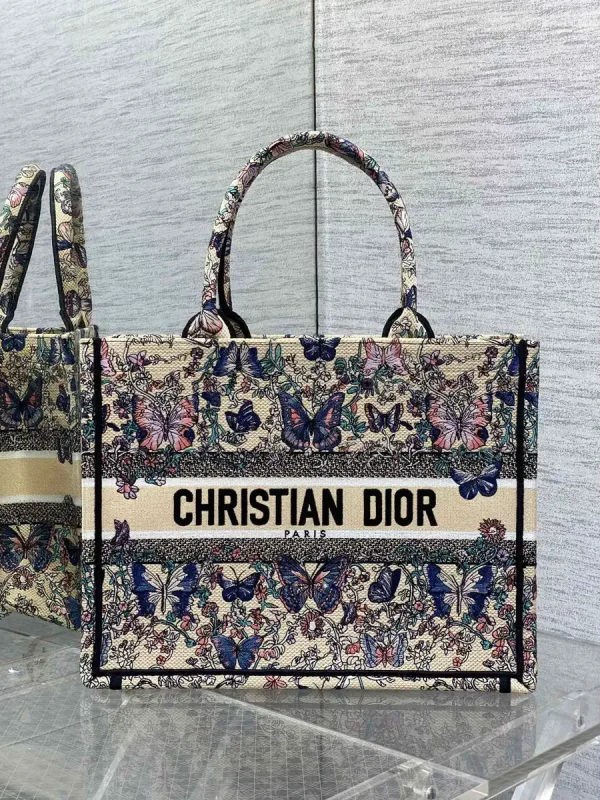 Dior Butterfly Embroidered Tote Bag image 1