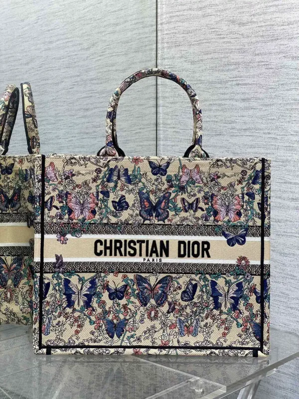 Dior Butterfly Embroidered Tote Bag image 1