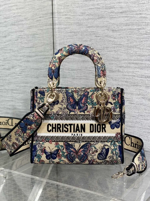 Dior Butterfly Embroidered Top Handle Bag image 1