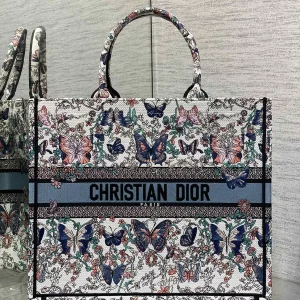 Dior Butterfly Embroidered Tote Bag image 1