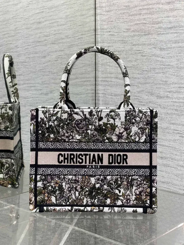 Dior Floral Embroidered Tote Bag image 1