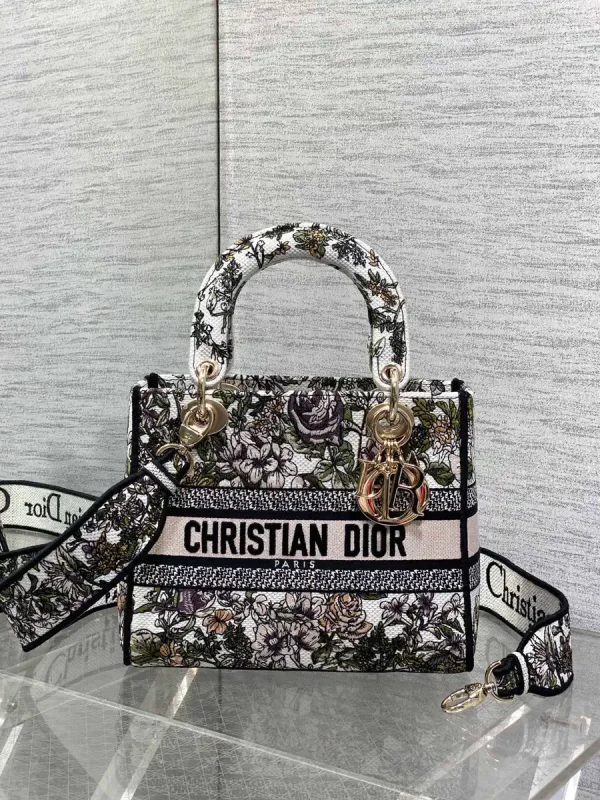 Dior Floral Embroidered Top Handle Bag image 1