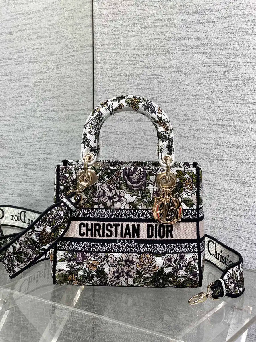 Dior Floral Embroidered Top Handle Bag image 1