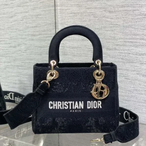 Dior Embroidered Lace Top Handle Bag image 1
