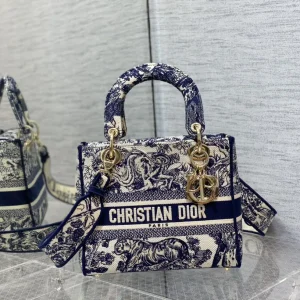 Dior Animal Embroidered Top Handle Bag image 1