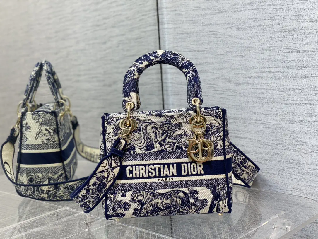 Dior Animal Embroidered Top Handle Bag image 1