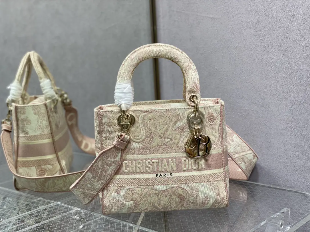 Dior Embroidered Top Handle Bag image 1