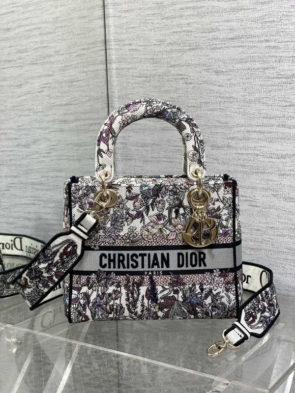 Dior Floral Embroidered Top Handle Bag image 1