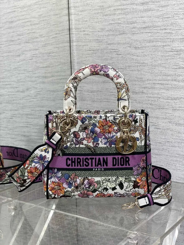 Dior Floral Embroidered Top Handle Bag image 1