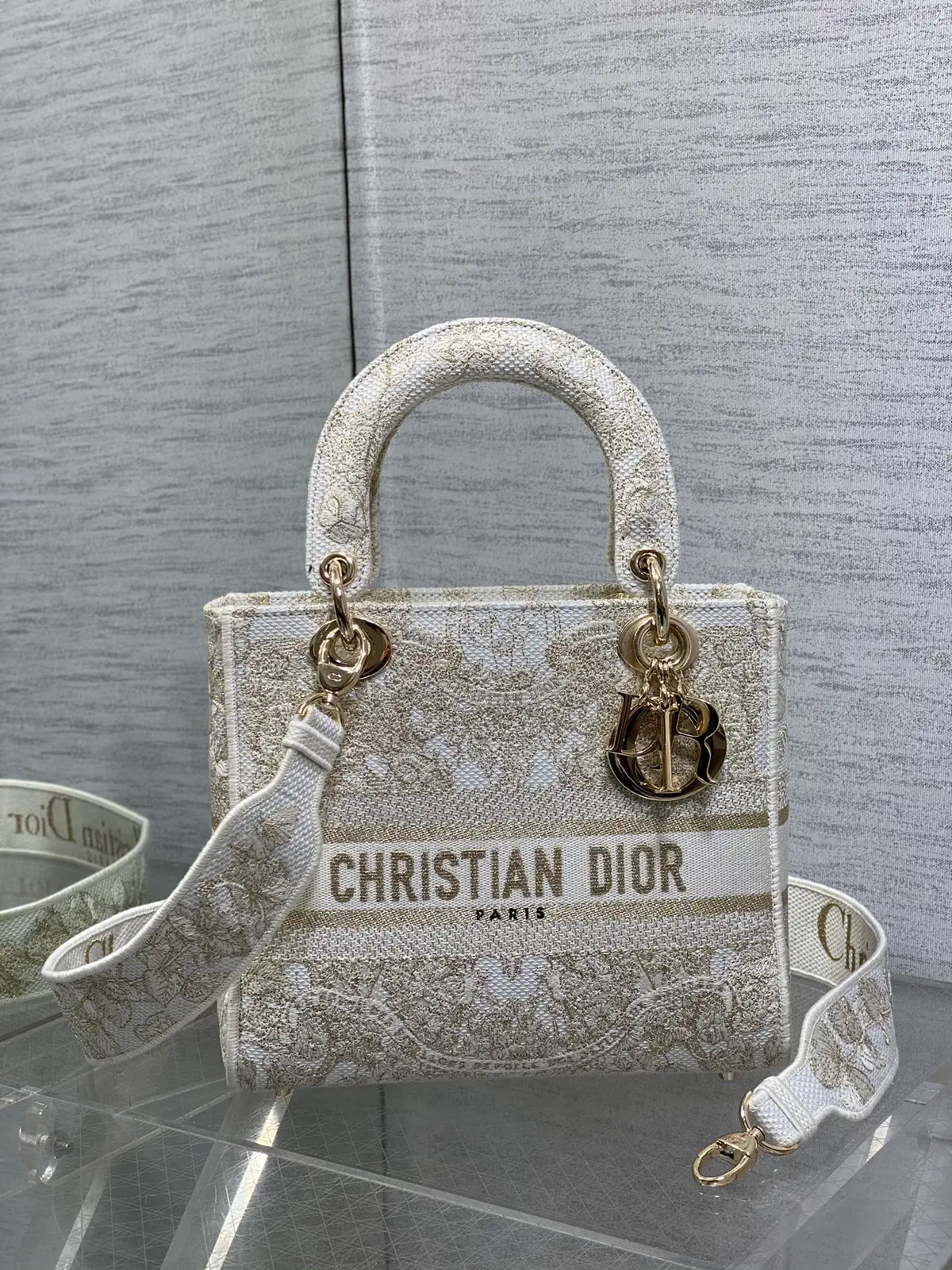 Dior Embroidered Top Handle Bag image 1