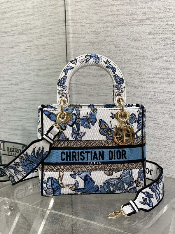 Dior Butterfly Embroidered Top Handle Bag image 1