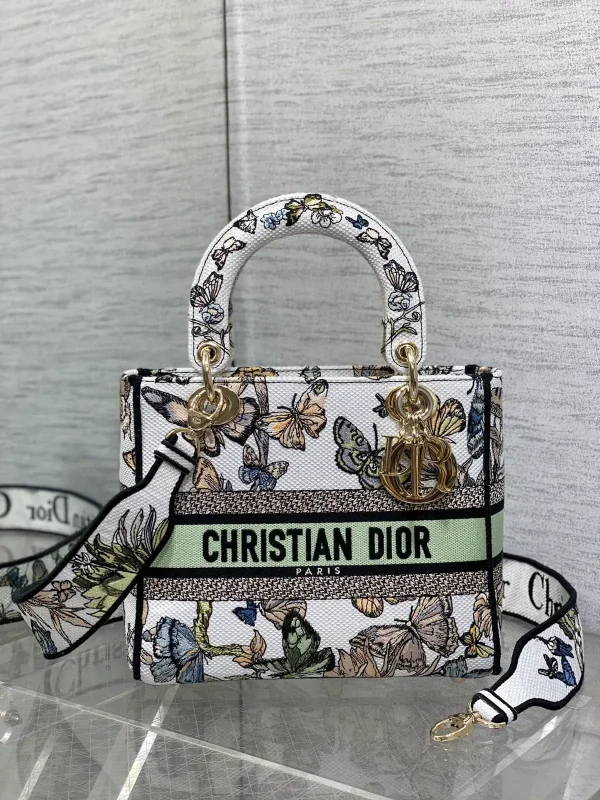 Dior Embroidered Butterfly Top Handle Bag image 1