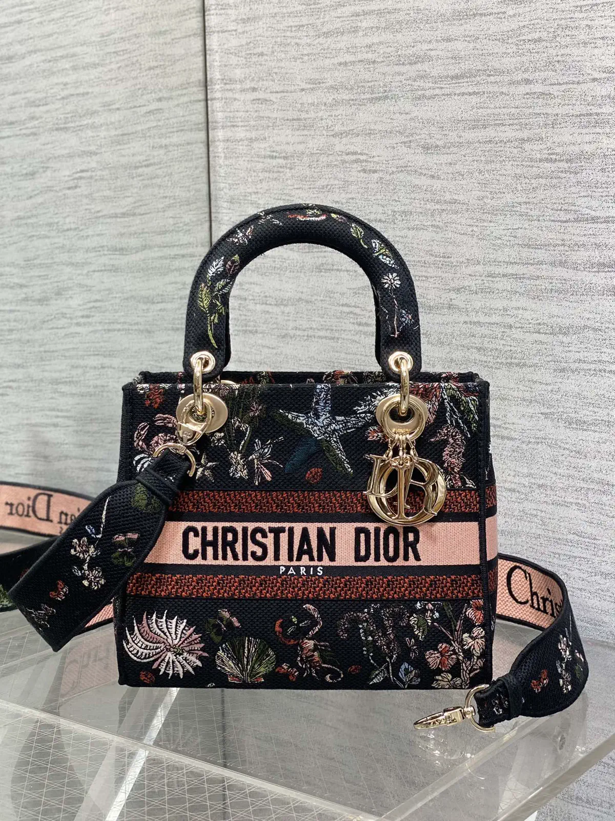 Dior Embroidered Top Handle Bag image 1
