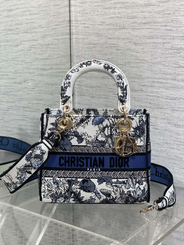 Dior Floral Embroidered Top Handle Bag image 1
