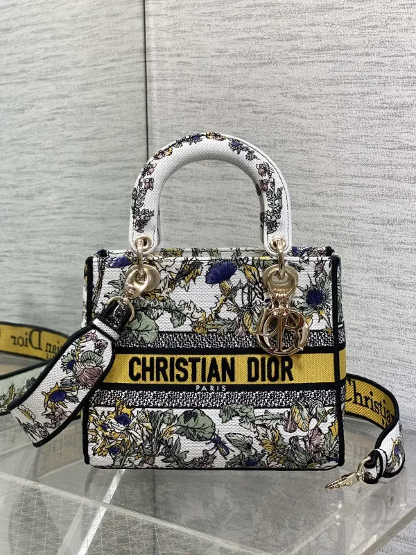 Dior Floral Embroidered Top Handle Bag image 1