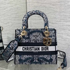Dior Embroidered Floral Top Handle Bag image 1