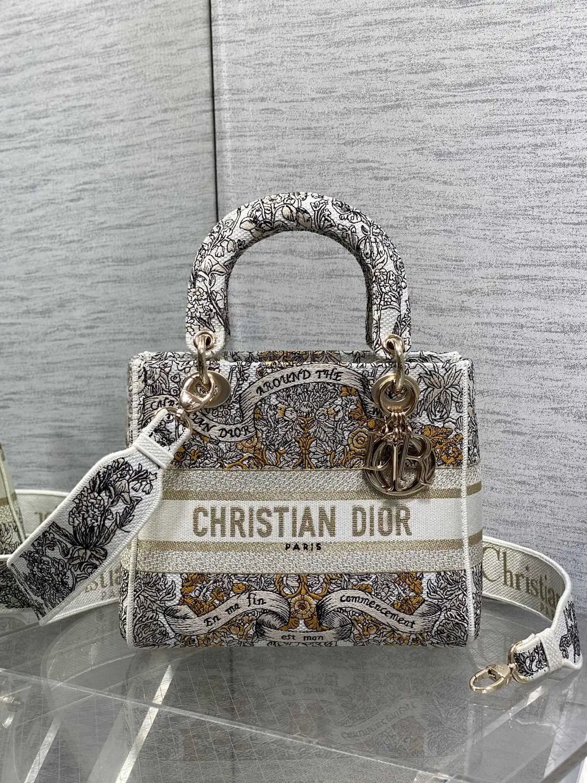 Dior Embroidered Top Handle Bag image 1