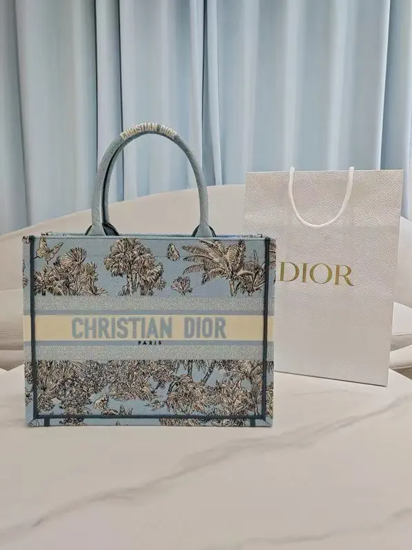 Dior Book Tote with Palms Toile Embroidery image 1
