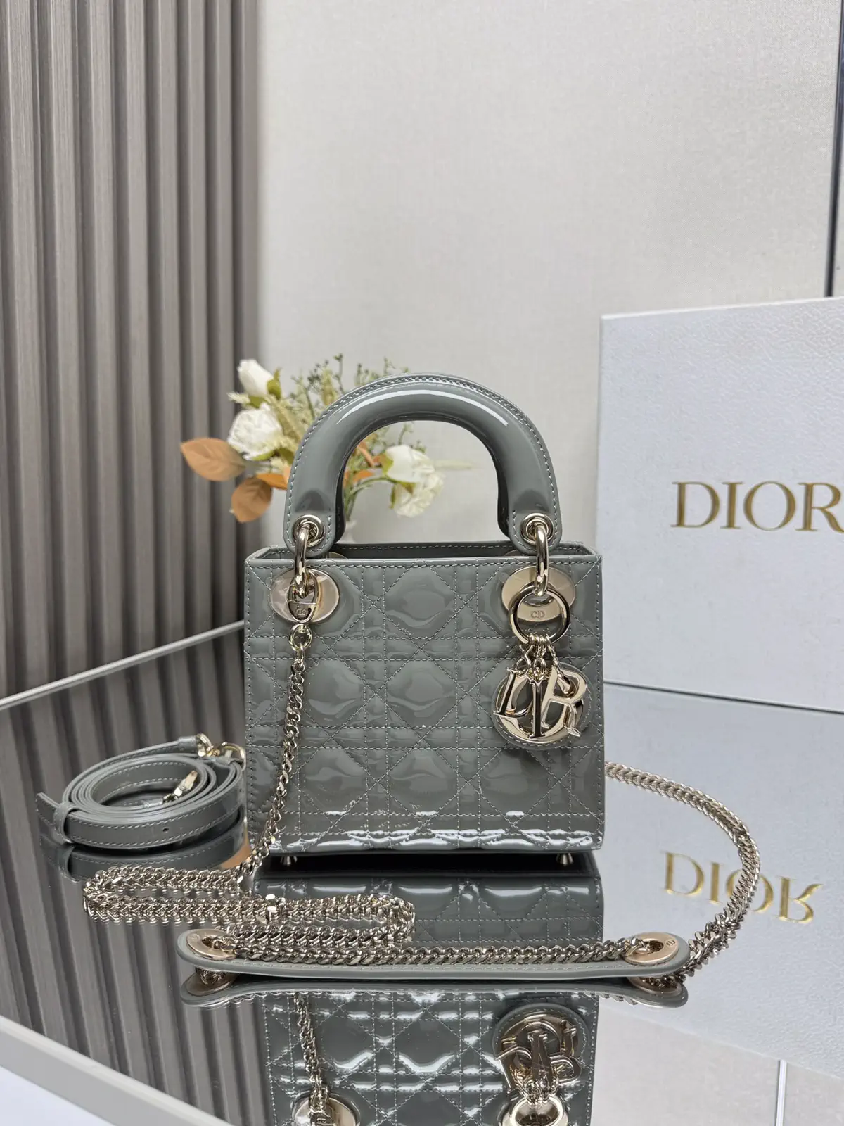 Dior Quilted Patent Top Handle Bag image 1