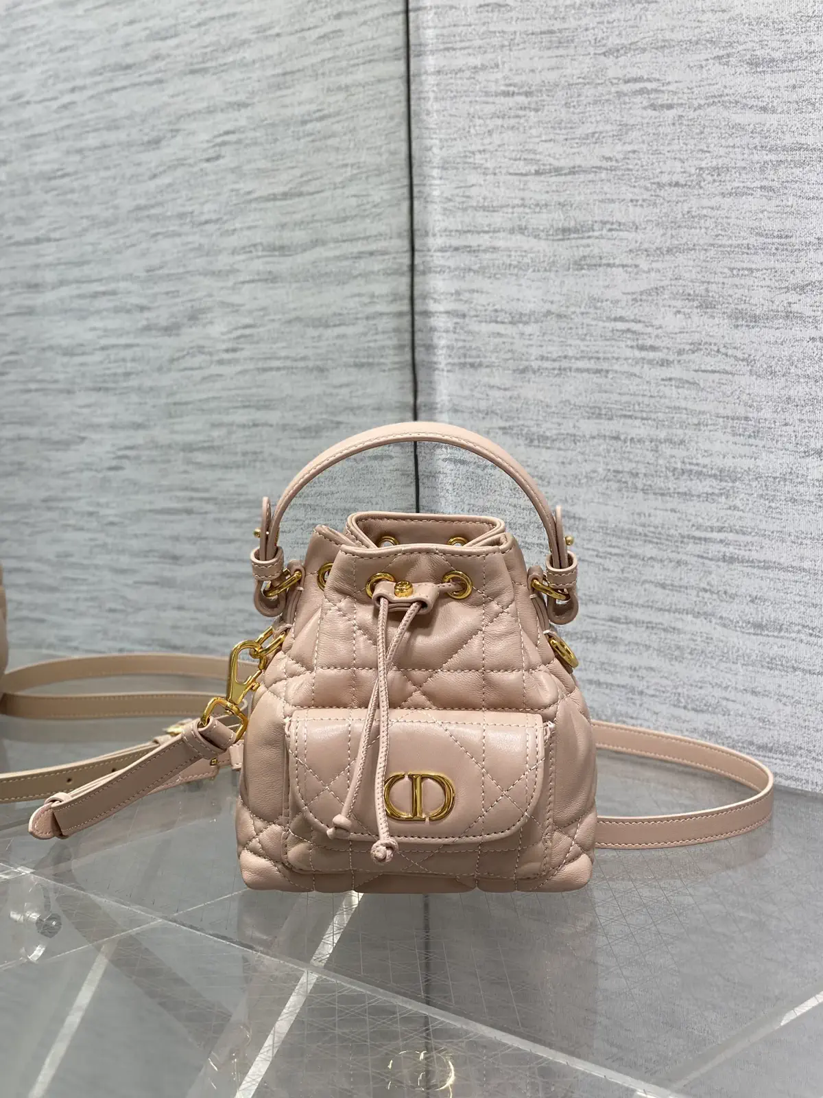 Dior Quilted Micro Bucket Bag image 1