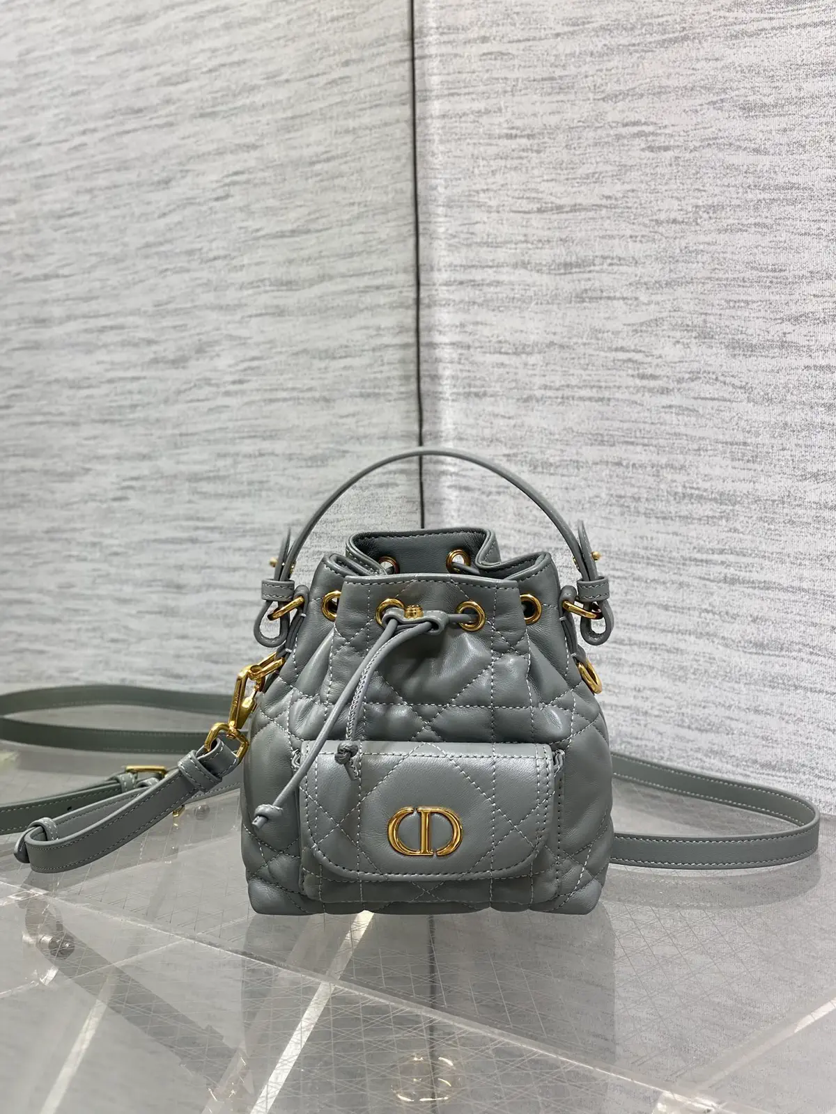 Dior Quilted Micro Bucket Bag image 1