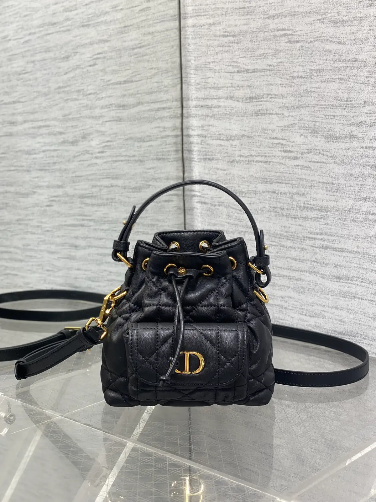 Dior Quilted Micro Bucket Bag image 1
