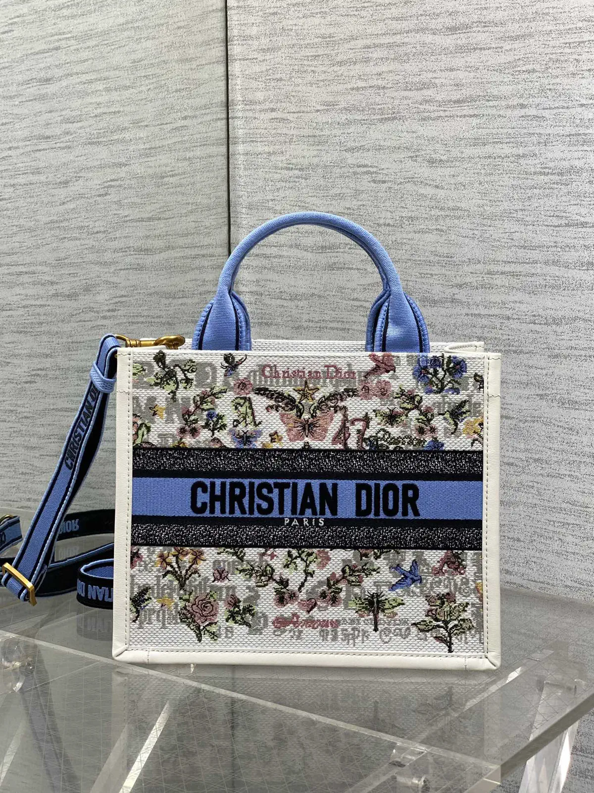 Dior Floral Embroidered Tote Bag image 1