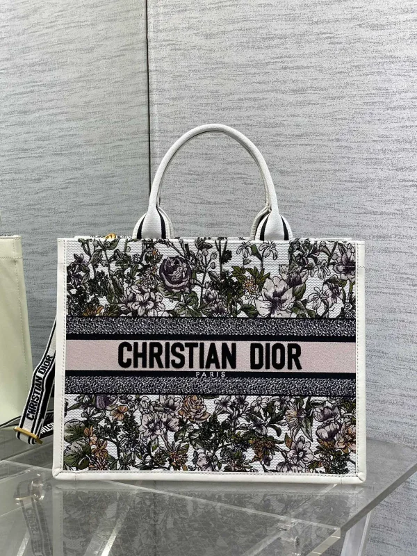 Dior Floral Embroidered Tote Bag image 1