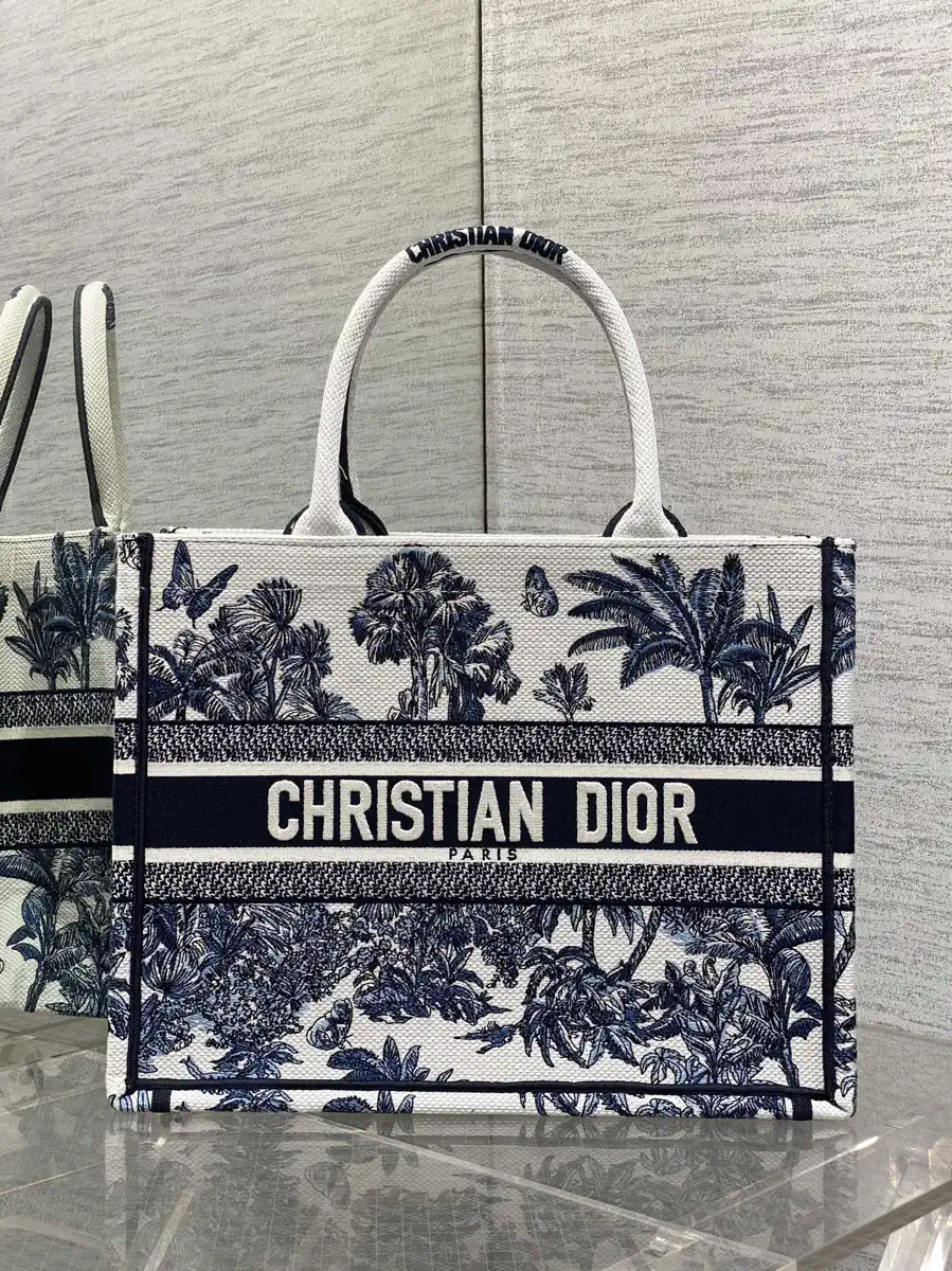 Dior Palm Tree Embroidered Tote Bag image 1