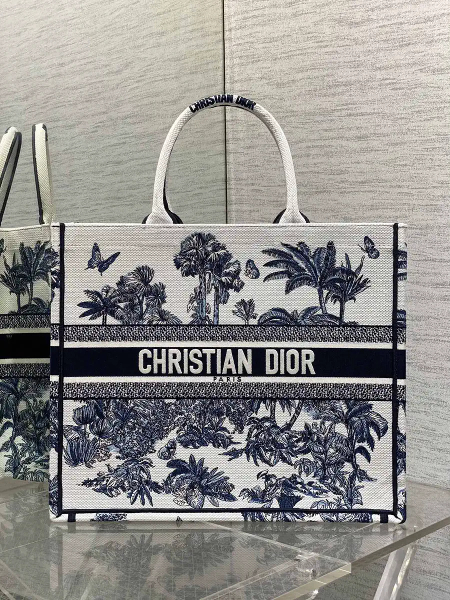 Dior Palm Tree Embroidered Tote Bag image 1