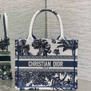 Dior Embroidered Palm Print Small Tote Bag image 1