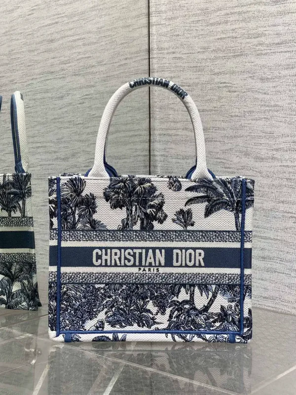 Dior Embroidered Palm Print Small Tote Bag image 1