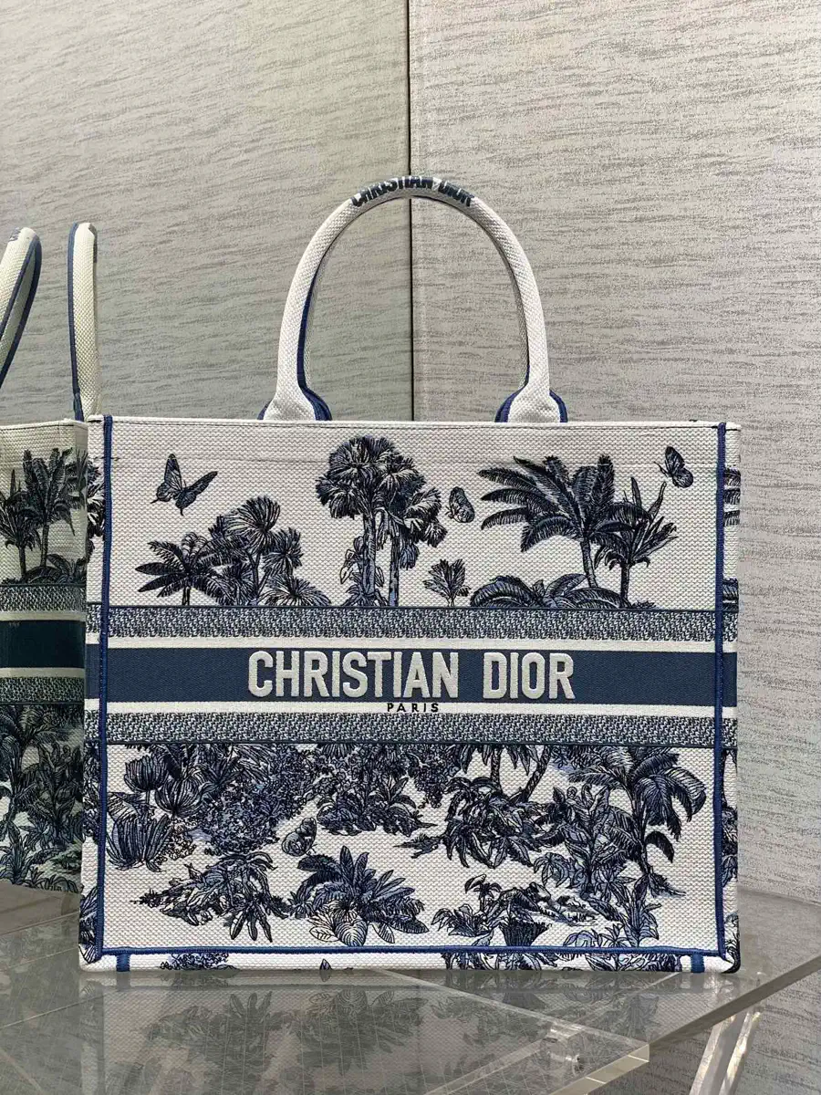 Dior Palm Tree Embroidered Tote Bag image 1