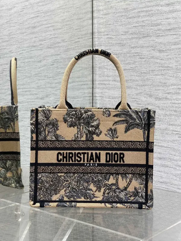 Dior Embroidered Palm Motif Small Tote Bag image 1