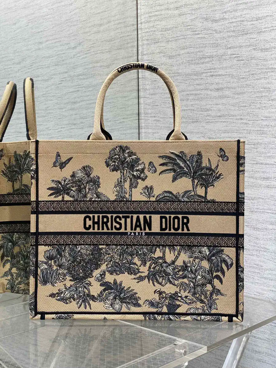 Dior Palm Tree Embroidered Tote Bag image 1